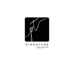 Initial PT beauty monogram and elegant logo design, handwriting logo of initial signature, wedding, fashion, floral and botanical with creative template. vector