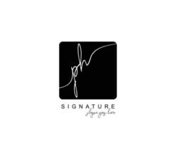Initial PH beauty monogram and elegant logo design, handwriting logo of initial signature, wedding, fashion, floral and botanical with creative template. vector