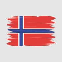 vector de pincel de bandera de noruega