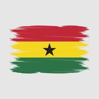 Ghana Flag Brush Vector