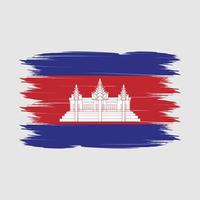 vector de pincel de bandera de camboya