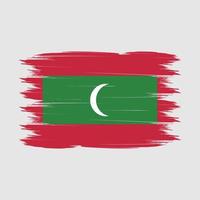 Maldives Flag Brush Vector