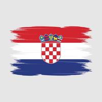 vector de pincel de bandera de croacia