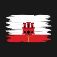 Gibraltar Flag Brush Vector