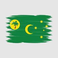 vector de pincel de bandera de islas cocos