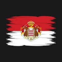 Monaco Flag Brush Vector