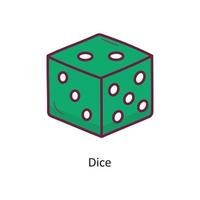 Dice vector filled outline Icon Design illustration. Gaming Symbol on White background EPS 10 File