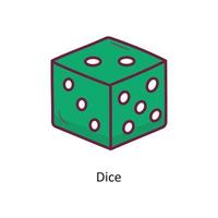 Dice vector filled outline Icon Design illustration. Gaming Symbol on White background EPS 10 File