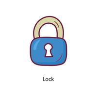 lock vector filled outline Icon Design illustration. Gaming Symbol on White background EPS 10 File