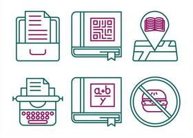 conjunto de iconos de vector de biblioteca