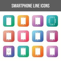 Unique smartphone vector line icon set