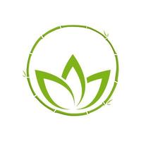 logotipo de bambú de loto de belleza vector