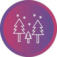 Beautiful Snow In Trees Line Vector Icon