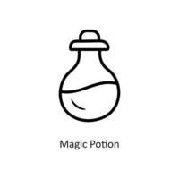 ilustración de diseño de icono de contorno de vector de poción mágica. símbolo de juego en el archivo eps 10 de fondo blanco
