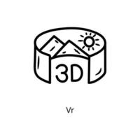 VR vector outline Icon Design illustration. Gaming Symbol on White background EPS 10 File
