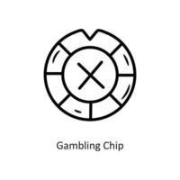 Gambling Chip vector outline Icon Design illustration. Gaming Symbol on White background EPS 10 File