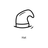 ilustración de diseño de icono de contorno de vector de sombrero. símbolo de juego en el archivo eps 10 de fondo blanco