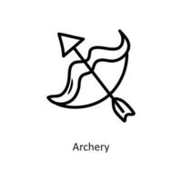 Archery vector outline Icon Design illustration. Gaming Symbol on White background EPS 10 File