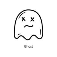 Ghost vector outline Icon Design illustration. Gaming Symbol on White background EPS 10 File
