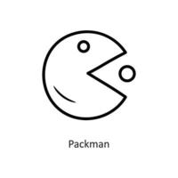 Packman vector contorno icono diseño ilustración. símbolo de juego en el archivo eps 10 de fondo blanco