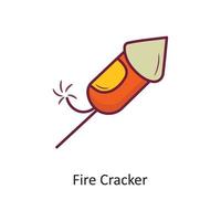 Fire Cracker vector filled outline Icon Design illustration. Holiday Symbol on White background EPS 10 File