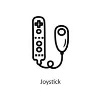 joystick vector contorno icono diseño ilustración. símbolo de juego en el archivo eps 10 de fondo blanco