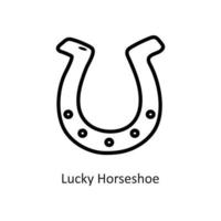ilustración de diseño de icono de contorno de vector de herradura de la suerte. símbolo de juego en el archivo eps 10 de fondo blanco