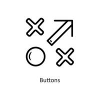 Ilustración de diseño de iconos de contorno vectorial de botones. símbolo de juego en el archivo eps 10 de fondo blanco vector