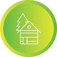 Beautiful House in trees Line Vector Icon