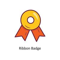 Ribbon Badge vector filled outline Icon Design illustration. Gaming Symbol on White background EPS 10 File