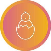 Beautiful Hatched Egg Line Vector Icon