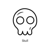 Skull vector outline Icon Design illustration. Gaming Symbol on White background EPS 10 File