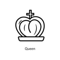 Queen vector outline Icon Design illustration. Gaming Symbol on White background EPS 10 File