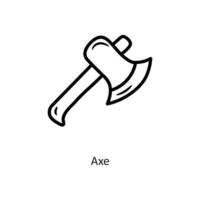 Axe vector outline Icon Design illustration. Gaming Symbol on White background EPS 10 File