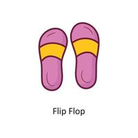 ilustración de diseño de icono de contorno lleno de vector flip flop. símbolo de vacaciones en el archivo eps 10 de fondo blanco