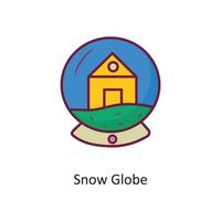 ilustración de diseño de icono de contorno lleno de vector de globo de nieve. símbolo de vacaciones en el archivo eps 10 de fondo blanco