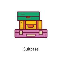 ilustración de diseño de icono de contorno lleno de vector de maleta. símbolo de vacaciones en el archivo eps 10 de fondo blanco