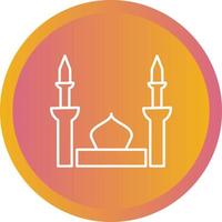 Beautiful Mosque Line Vector Icon