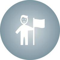 Unique Man With Flag Vector Glyph Icon