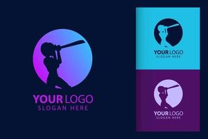 Samurai woman logo. Colorful symbol template vector branding design. Isolated with soft background.