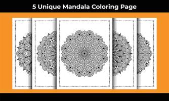 05 Unique Adult Mandala Coloring Page Interior vector