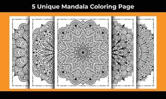 05 Unique Adult Mandala Coloring Page Interior vector