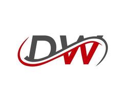 diseño de logotipo de letra dw para plantilla vectorial de empresa financiera, de desarrollo, de inversión, inmobiliaria y de gestión vector