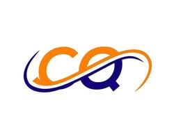 diseño del logotipo de la letra cq para la plantilla vectorial de la empresa financiera, de desarrollo, de inversión, inmobiliaria y de gestión vector