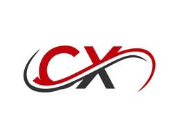 diseño del logotipo de la letra cx para la plantilla vectorial de la empresa financiera, de desarrollo, de inversión, inmobiliaria y de gestión vector