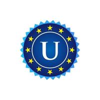 Letter U Vintage Badge Retro Vector Logo Template Badges, Labels, Emblems, Marks And Design