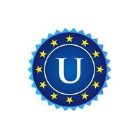 Letter U Vintage Badge Retro Vector Logo Template Badges, Labels, Emblems, Marks And Design