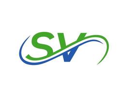 diseño del logotipo de la letra sv para la plantilla vectorial de la empresa financiera, de desarrollo, de inversión, inmobiliaria y de gestión vector