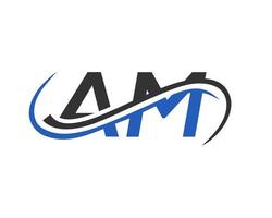 diseño del logotipo de la letra am para la plantilla vectorial de la empresa financiera, de desarrollo, de inversión, inmobiliaria y de gestión vector