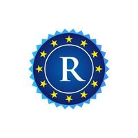 Letter R Vintage Badge Retro Vector Logo Template Badges, Labels, Emblems, Marks And Design